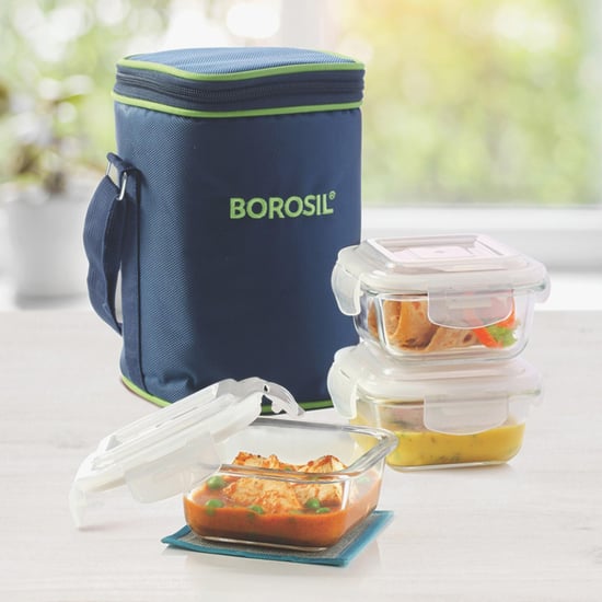 BOROSIL Tiffin Box with Bag - Set of 3- 320ml