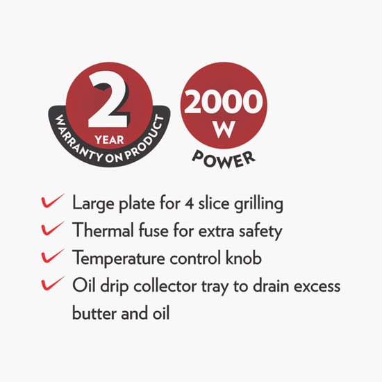 BOROSIL Super Jumbo Grill Sandwich Maker