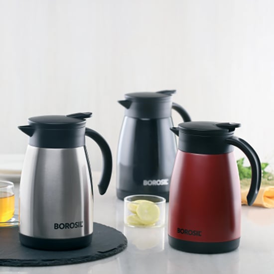 BOROSIL Solid Stainless Steel Kettle 1000 ml Black