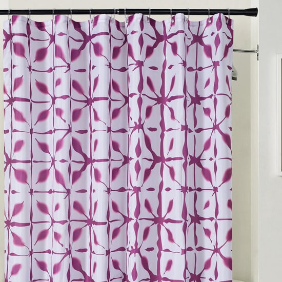 DECO WINDOW Printed Waterproof Shower Curtain with Hooks - 180 x 180 cm