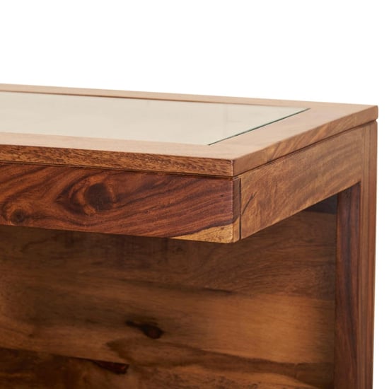 Helios Rover Sheesham Wood Coffee Table with Stools - Brown