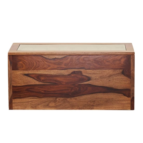 Helios Rover Sheesham Wood Coffee Table with Stools - Brown