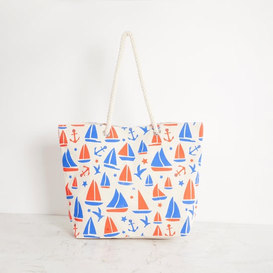 Corsica Printed Cotton  Canvas Shopping Tote Bag
