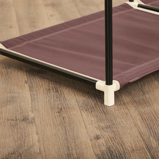 Helios Elante Brown Fabric Collapsible Three-Door Wardrobe With Six Shelves