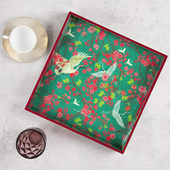 INDIA CIRCUS Flight of Cranes Square Tray