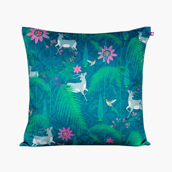 INDIA CIRCUS Printed Cushion Cover - 40.64 x 40.64 cm
