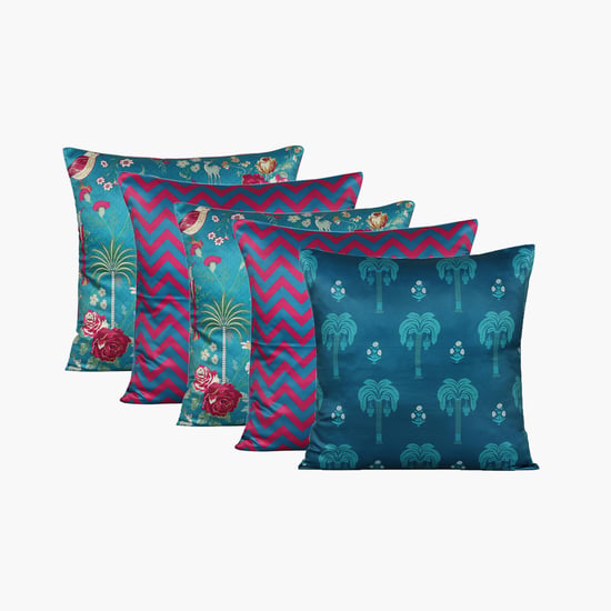 INDIA CIRCUS Printed Cushion Cover - Set of 5 - 40.64 x 40.64 cm