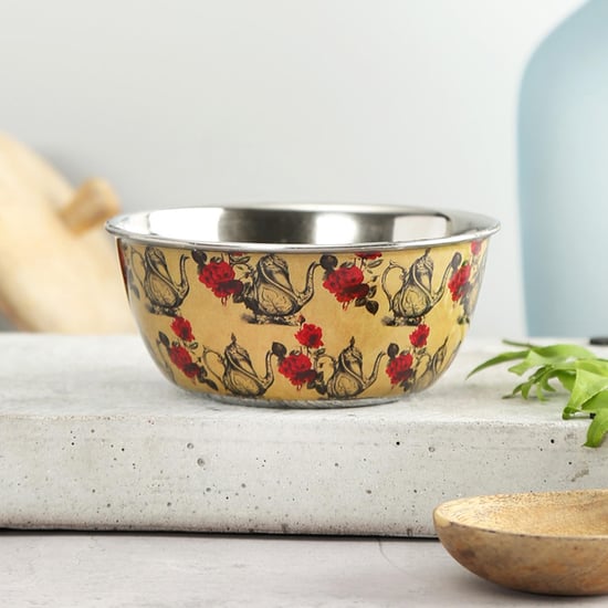 INDIA CIRCUS Printed Mystic Rose Kettles Steel Katori