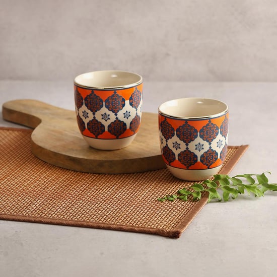 INDIA CIRCUS Printed Floral Hypnosis Chai Kulhad- 2Pcs