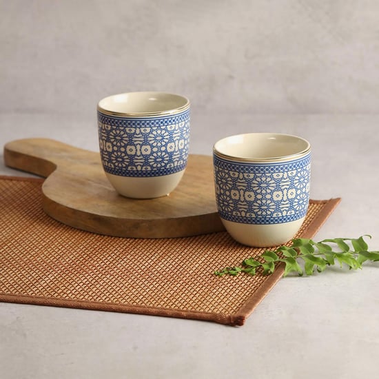 INDIA CIRCUS Printed Flight of Birds Chai Kulhad - Set of 2