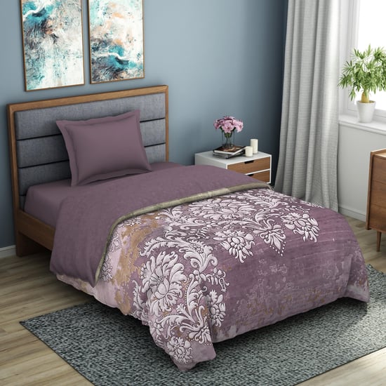 SPACES Organic Cotton Floral Printed Single Bed Quilt - 150 x 218 cm
