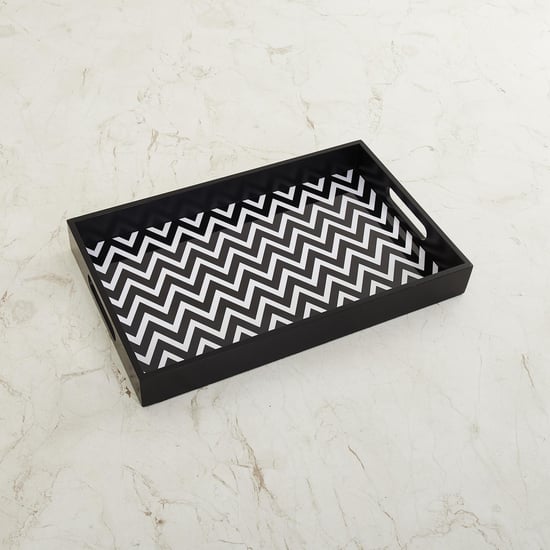 Andrey Wood Printed Rectangular Tray - 25x40cm