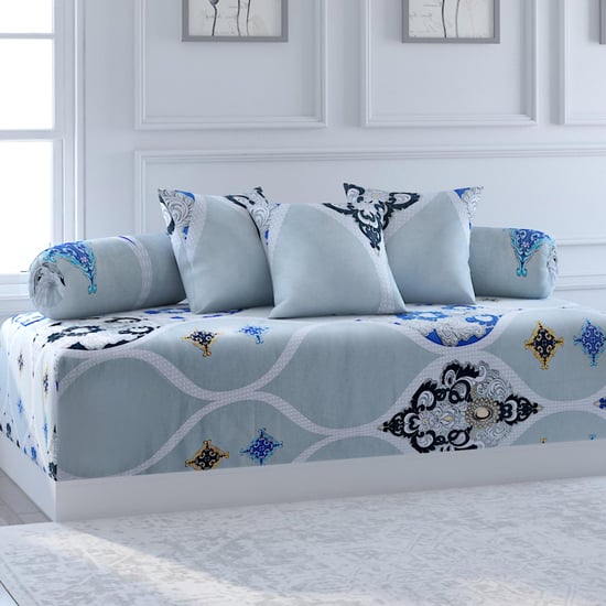 SWAYAM Veda Printed 6-Pc. Diwan Set - 152 x 228 cm