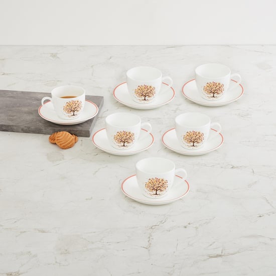 Mandarin Homespun Cup And Saucer - Set of 6