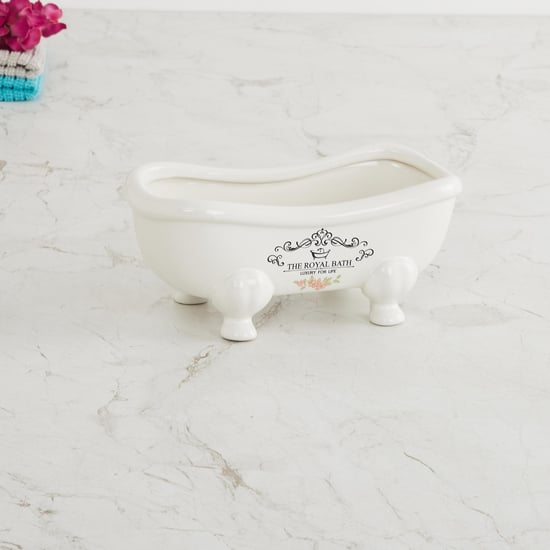 The Royal Bath - White Printed Ceramic Soap Tray