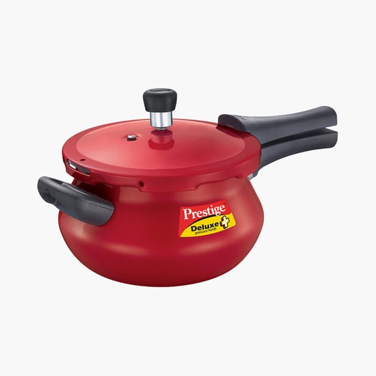 PRESTIGE Deluxe Plus Red Aluminium Handi Pressure Cooker - 3L