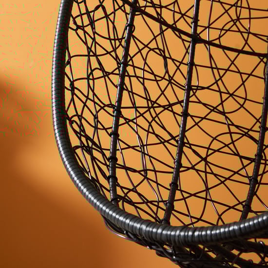 Aris Metal Hanging Swing with Stand - Black