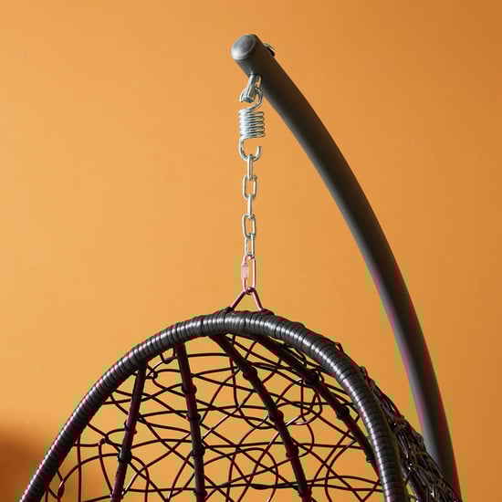 Aris Metal Hanging Swing with Stand - Black