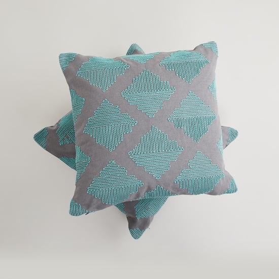 Fiesta Dori Embroidered Cotton Cushion Cover -  Set of 2 - 40 x 40 cm