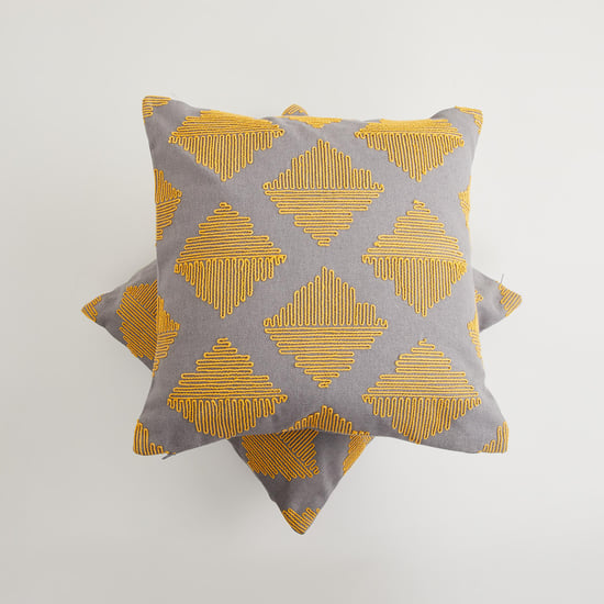 Fiesta Dori Embroidered Cotton Cushion Cover -  Set of 2 - 40 x 40 cm