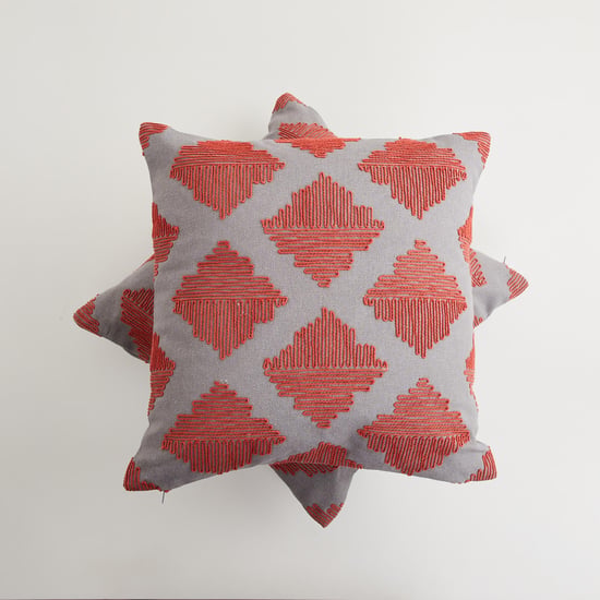 Fiesta Dori Embroidered Cotton Cushion Cover -  Set of 2 - 40 x 40 cm
