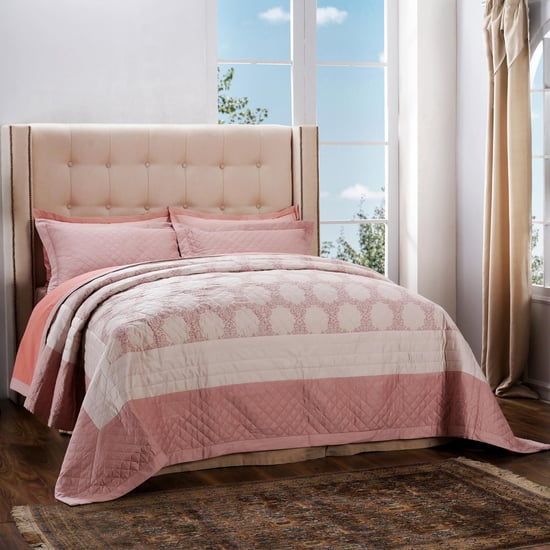 MASPAR Royal Redux Diamond Bow Printed Double Bed Quilt - 228 x 265 cm