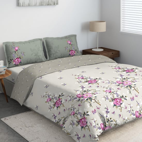 D'DECOR Cherish Printed 4-Pc. Double Bed In Bag - 229 x 274 cm