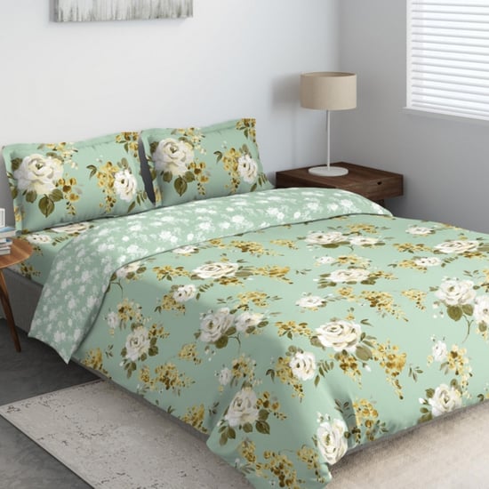 D'DECOR Primary 4-Pc Floral Double Bed In Bag - 229 x 274 cm