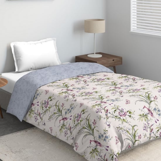D'DECOR Primary Floral Printed Single Bed Comforter- 152 x 229 cm