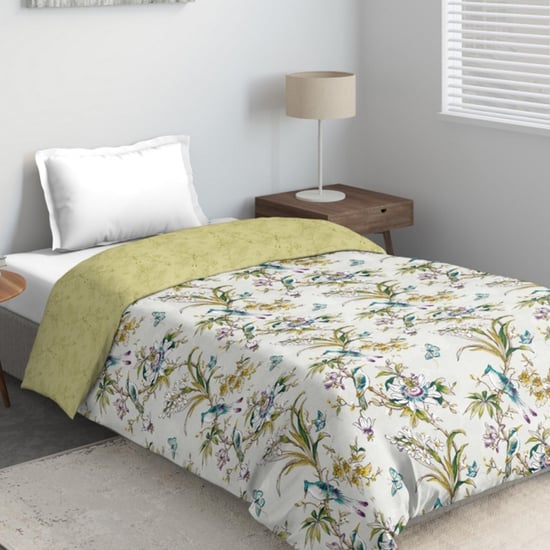 D'DECOR Primary Floral Printed Single Bed Comforter- 152 x 229 cm