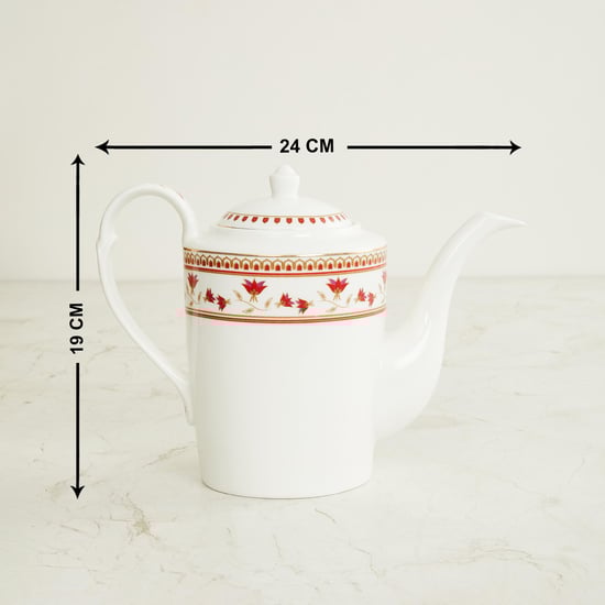 Foley Multicolour Printed Bone China Tea Pot - 1200ml