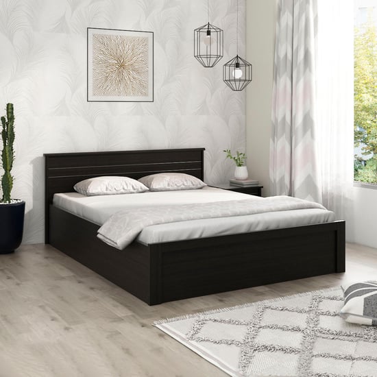 Helios Rhine Rennes King Bed with Hydraulic Storage - Black