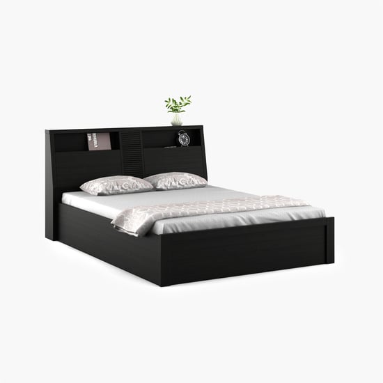 Helios Rhine Nancy King Bed with Box Storage - Black