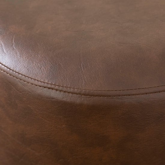 Seaford Faux Leather 1-Seater Sofa Chair with Ottoman - Brown