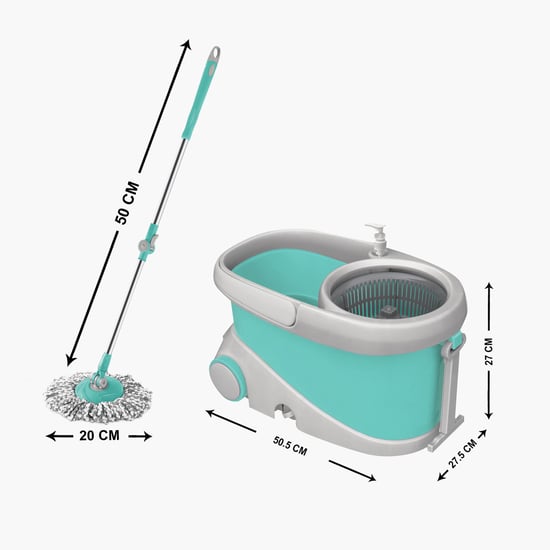 SPOTZERO BY MILTON Blue Polypropylene Wave Spin Mop- 27.5x27 Cm