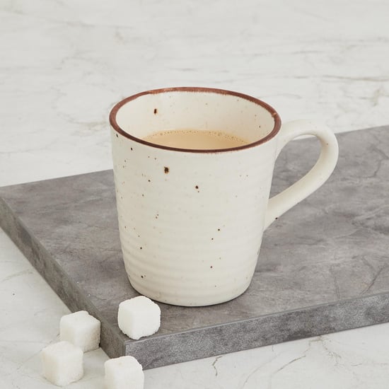 Corsica Marshmallow Stoneware Ribbed Mug - 320ml