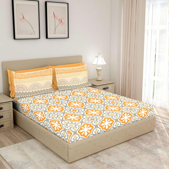 LAYERS Bologna Printed 3-Pc. King-Size Bedsheet Set - 274 x 274 cm