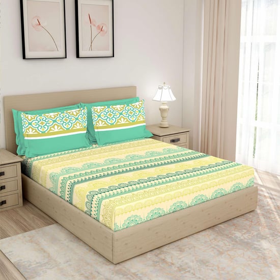 LAYERS Bologna Printed 3-Pc. King-Size Bedsheet Set - 274 x 274 cm