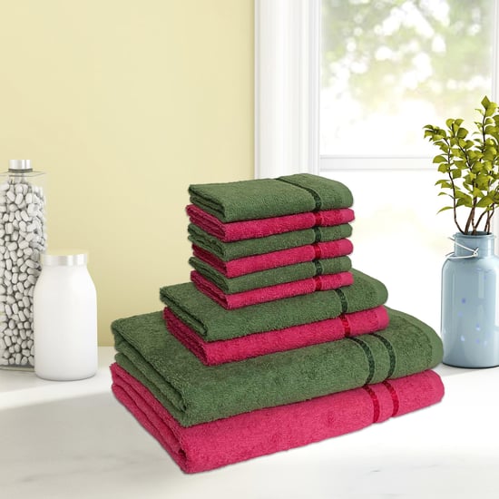 SPACES Core Seasons Best Quick Dry Solid Cotton Towel - Set of 10