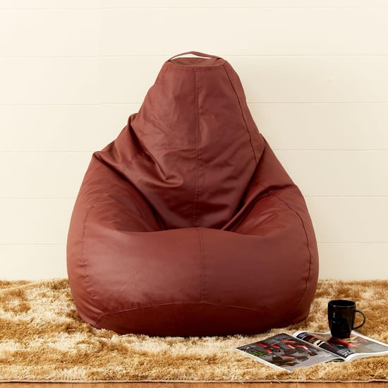 Flabby Faux Leather XXL Bean Bag with Beans - Brown