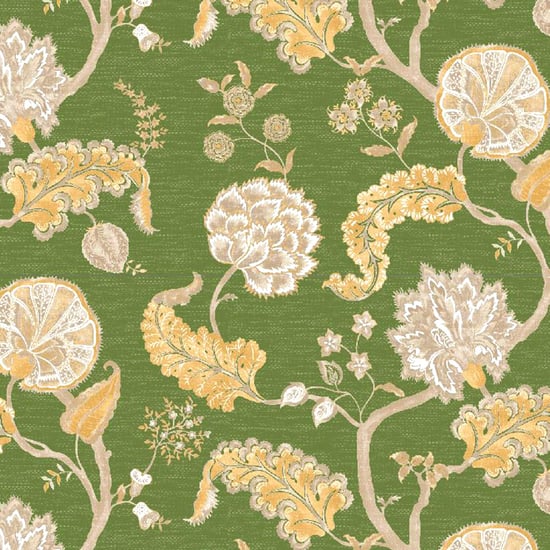 Healthy Living- Green Floral Printed Blackout Window Curtain