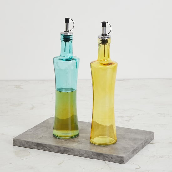 Pamolive Set of 2 Glass Oil Bottles - 400ml