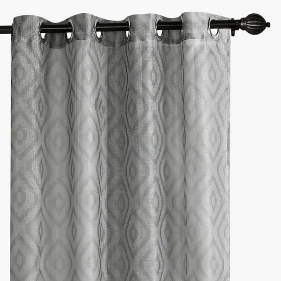 DECO WINDOW Grey Printed Blackout Window 
Curtain - 132x152cm - Set of 2