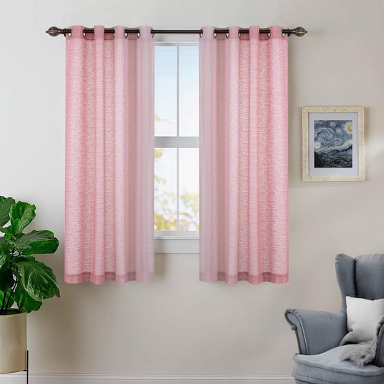 DECO WINDOW Set of 2 Textured Semi-Sheer Window Curtains