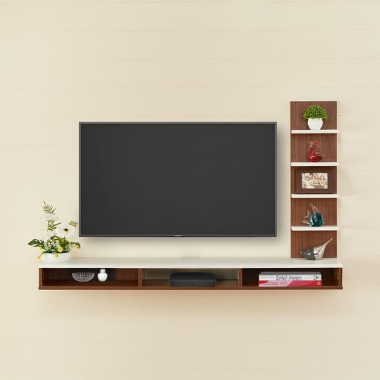 Helios Zeta Floating TV Shelf - Brown