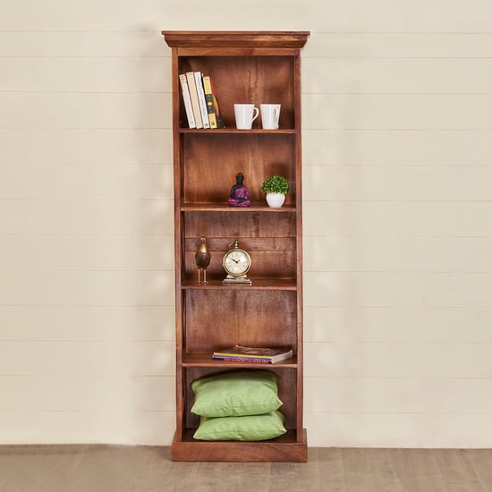 Helios Mango Wood 5-Tier Book Shelf - Brown