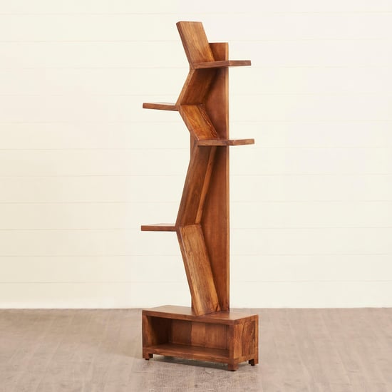 Helios Arne 5-Tier Mango Wood Book Shelf - Brown