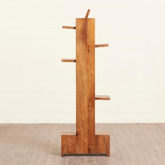 Helios Arne 5-Tier Mango Wood Book Shelf - Brown