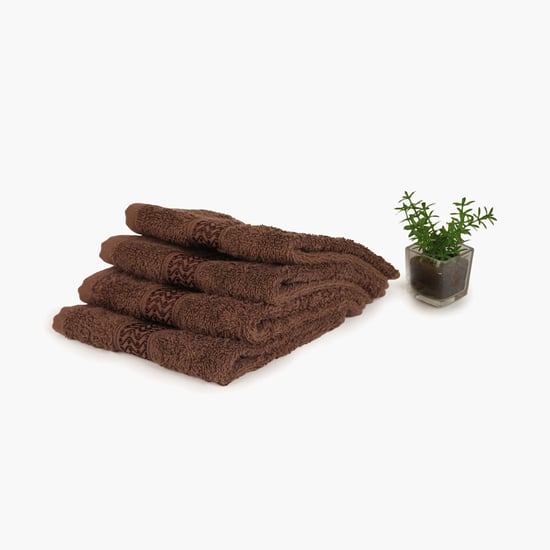 WELHOM Unwinders Solid Face Towel - Set Of 4 - 30 cm  x 30 cm