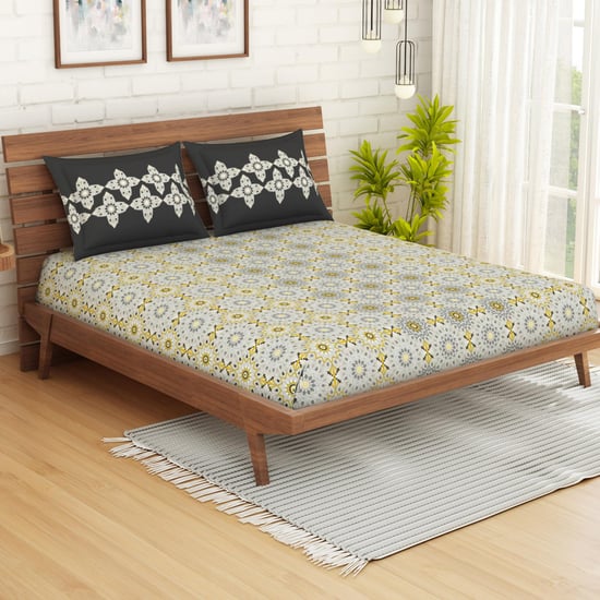 SPACES Atrium Printed 3-Pc. Queen Size Bedsheet Set - 254 x 274 cm